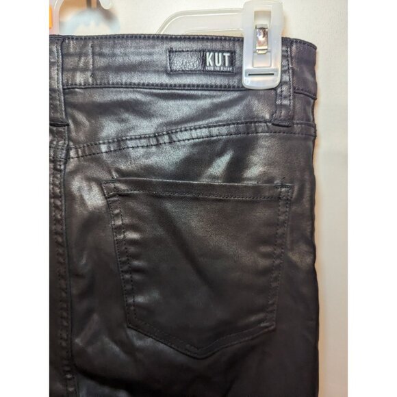 Kut From The Kloth Mia High Rise Skinny Coated Black Jeans Ladies 6 - Picture 8 of 16